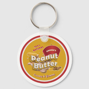 Peanut Butter Personalized Logo Cute Red & Yellow Key Ring
