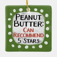 Peanut Butter Review 5 Stars Ornament