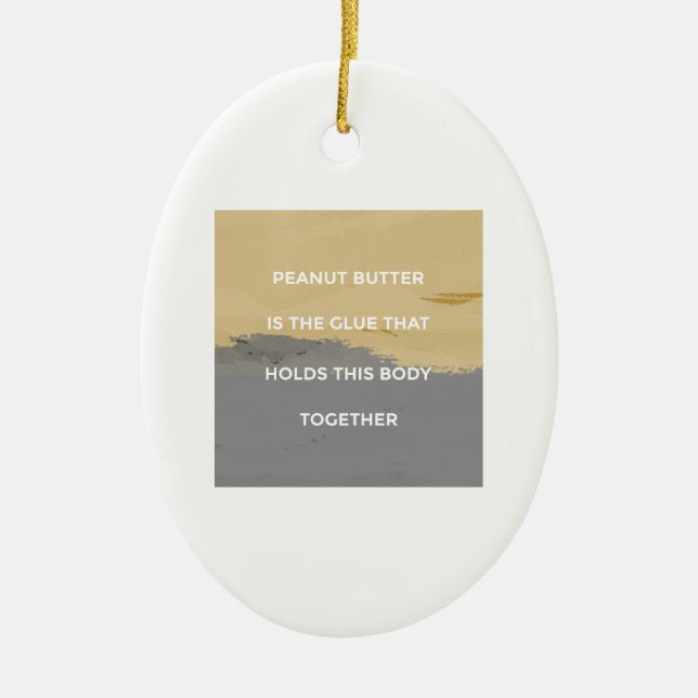Peanut Butter Rules Ceramic Tree Decoration (Front)