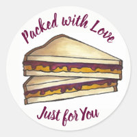 Peanut Butter Sandwich Packed with Love Lunch PBJ
