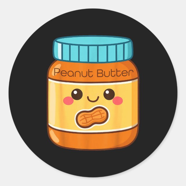 Peanut Butter Shirt Adult Men Women Kids Jelly Cos Classic Round Sticker (Front)