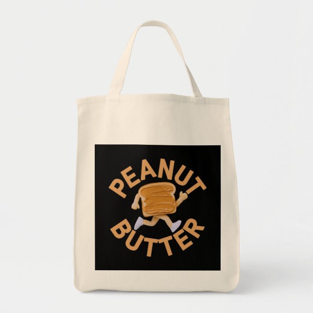 Peanut Butter Vibes Funny & Cute Design Tote Bag (Front)