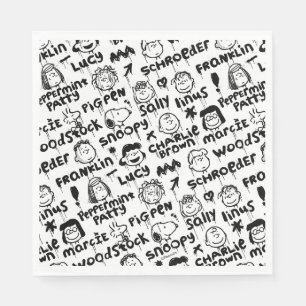 Peanut Characters Graffiti Pattern Napkin