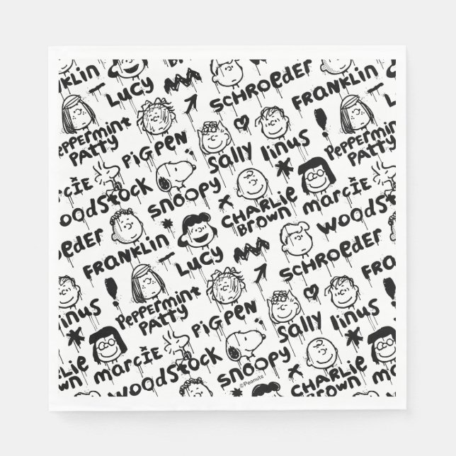 Peanut Characters Graffiti Pattern Napkin (Front)