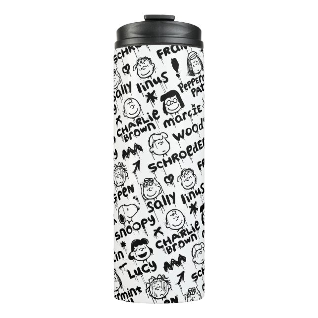 Peanut Characters Graffiti Pattern Thermal Tumbler (Front)