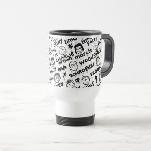 Peanut Characters Graffiti Pattern Travel Mug