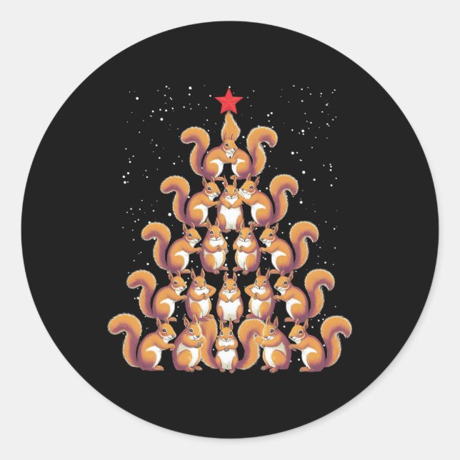 Peanut Christmas Tree The Squirrel Xmas Tree Women Classic Round Sticker (Front)