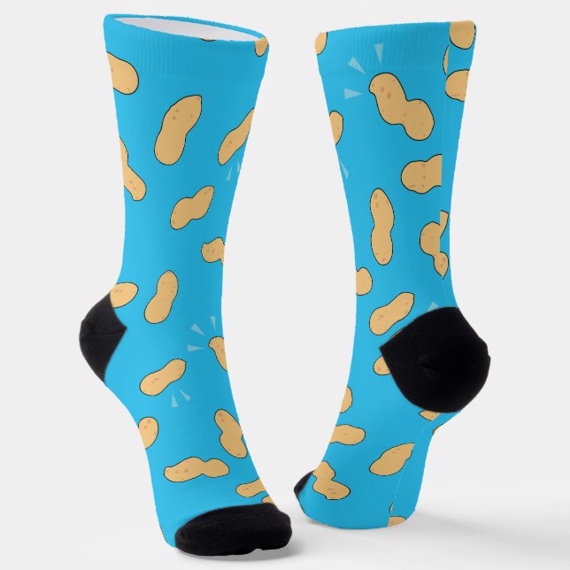 Peanut Farmer Cartoon Socks (Angled)