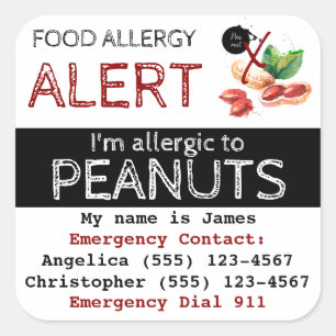 Peanut Food Allergy Sticker