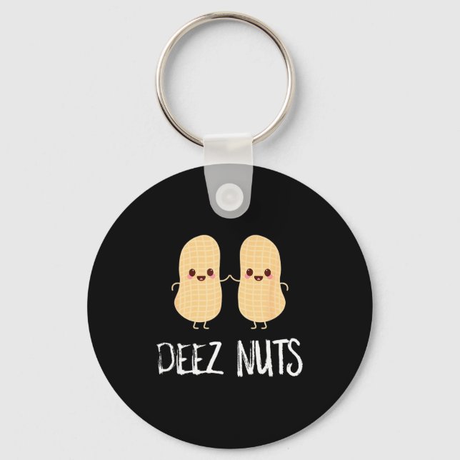 Peanut Food Funny Kawaii Cute Meme Deez Nuts Joke  Key Ring (Front)