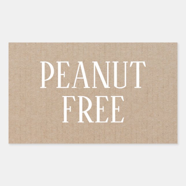 Peanut Free Allergy Safe Culinary Rectangular Sticker (Front)
