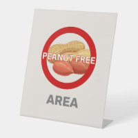 Peanut Free Area Customised Food Allergy Alert