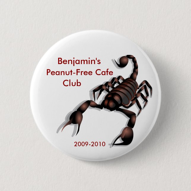 Peanut-Free Cafe Club 6 Cm Round Badge (Front)