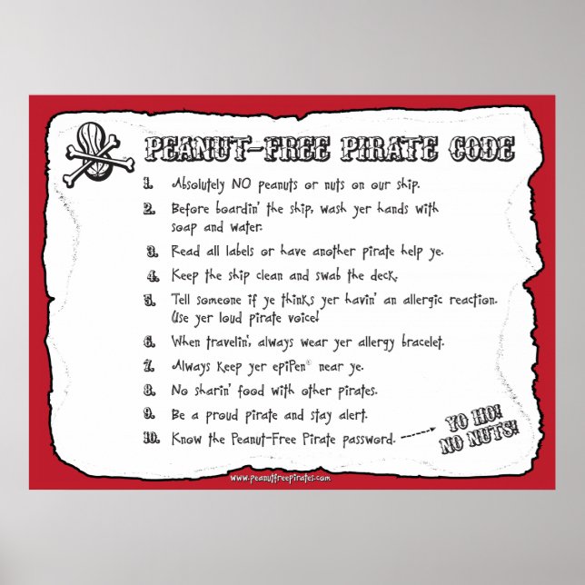 Peanut-Free Pirate Code (Poster) Poster (Front)