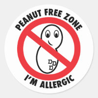 Peanut Free Zone Sticker (set of 6)
