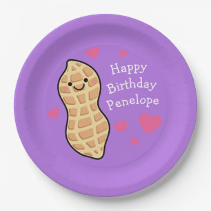 Peanut Kids Birthday Party Cute Cartoon Paper Plate