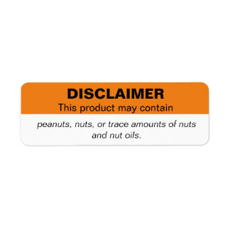 Peanut/Nut Disclaimer Vending Label Sticker