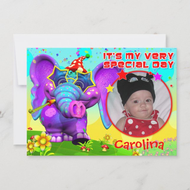 Peanut Party Birthday Invite- "The GiggleBellies" Invitation (Front)