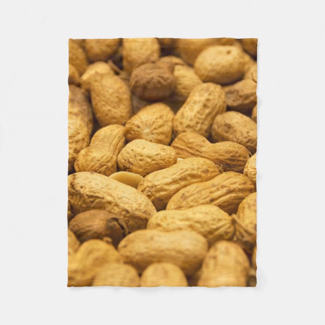 Peanut Pattern Brown Food Texture Cosy Fleece Blanket (Front)