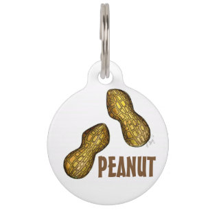 Peanut Personalised Ballpark Peanuts Nuts Foodie Pet Tag