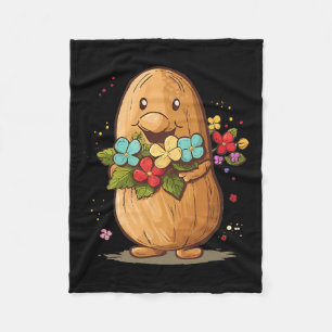 Peanut Picks Flowers Outfit For Boys And Girls Pre Fleece Blanket