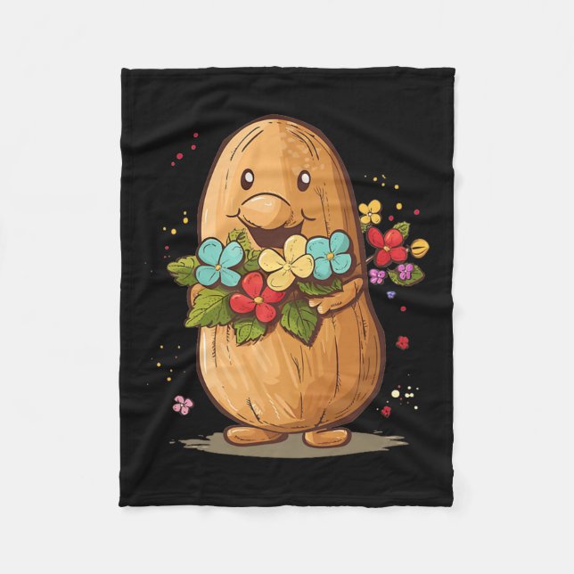 Peanut Picks Flowers Outfit For Boys And Girls Pre Fleece Blanket (Front)