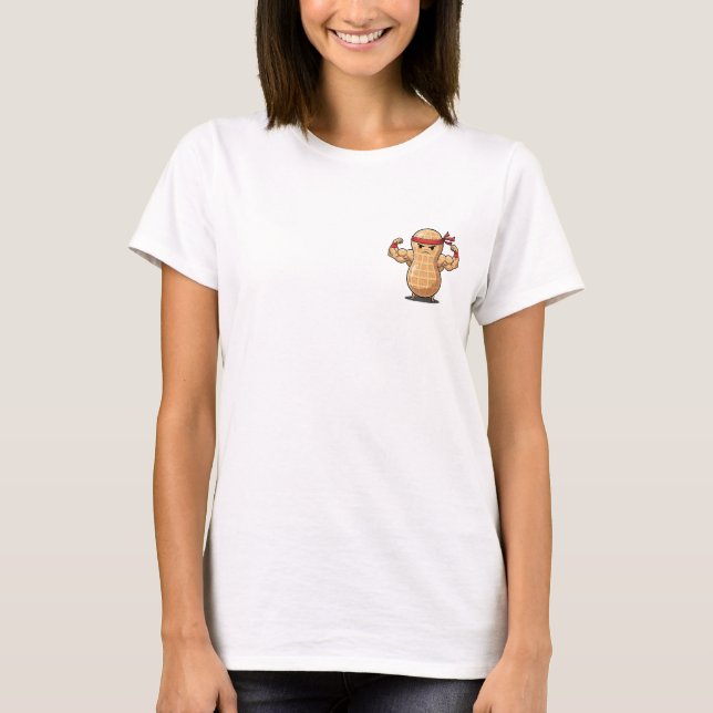 Peanut Power Pose – Fierce Cartoon Peanut T-Shirt (Front)