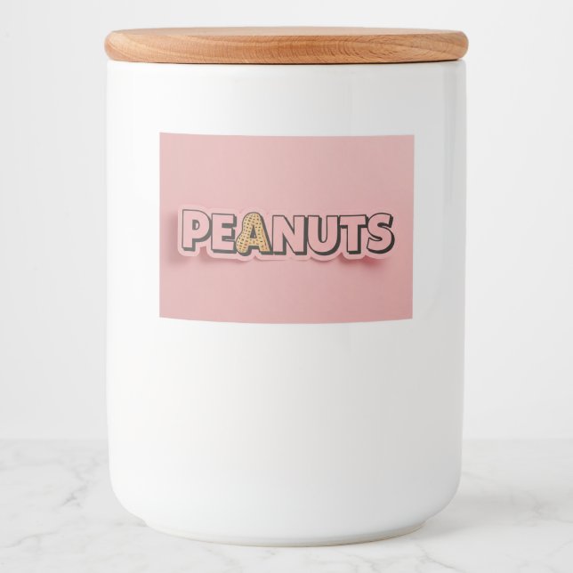 Peanut, Sticker for Food Container, by Natasha Us  (Front)