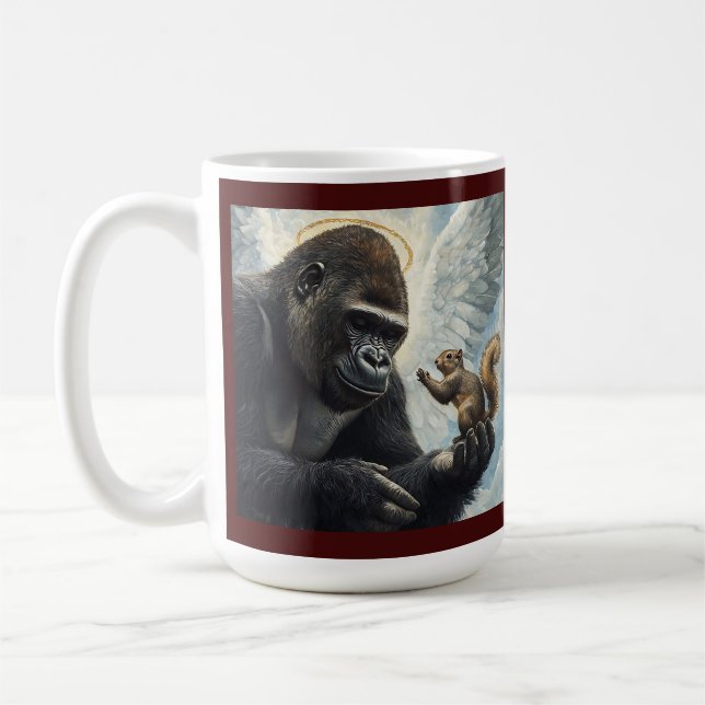 Peanut the Squirrel and Harambe Meet in Heaven Coffee Mug (Left)
