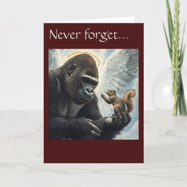 Peanut the Squirrel and Harambe Never Forget  Card (Front)