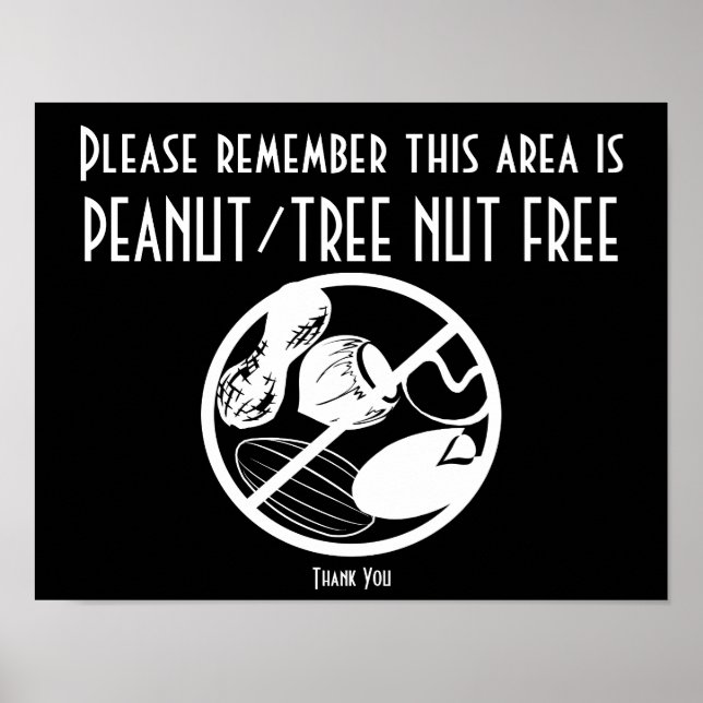 Peanut Tree Nut Free Area Nut Free Zone Poster (Front)