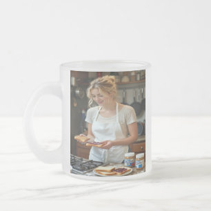 Peanutbutter and Jelly Sandwich Custom Frosted Glass Coffee Mug