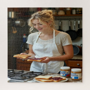 Peanutbutter and Jelly Sandwich Custom Jigsaw Puzzle