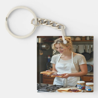 Peanutbutter and Jelly Sandwich Custom Key Ring