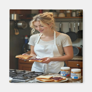 Peanutbutter and Jelly Sandwich Custom Magnet
