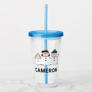 Peanuts 3 Person Snowman Acrylic Tumbler