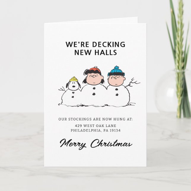 Peanuts | 3 Person Snowman Holiday Card (Front)