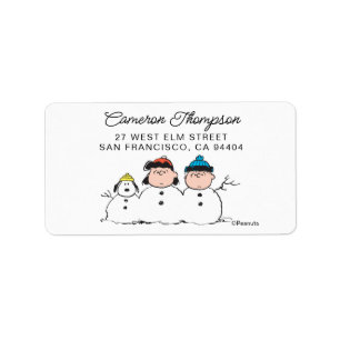 Peanuts   3 Person Snowman Label