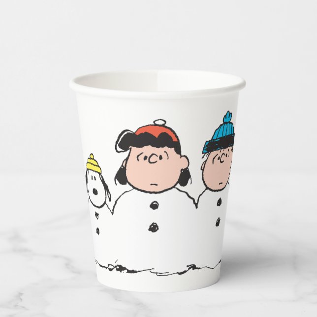 Peanuts | 3 Person Snowman Paper Cups (Left)
