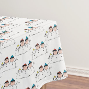 Peanuts   3 Person Snowman Tablecloth