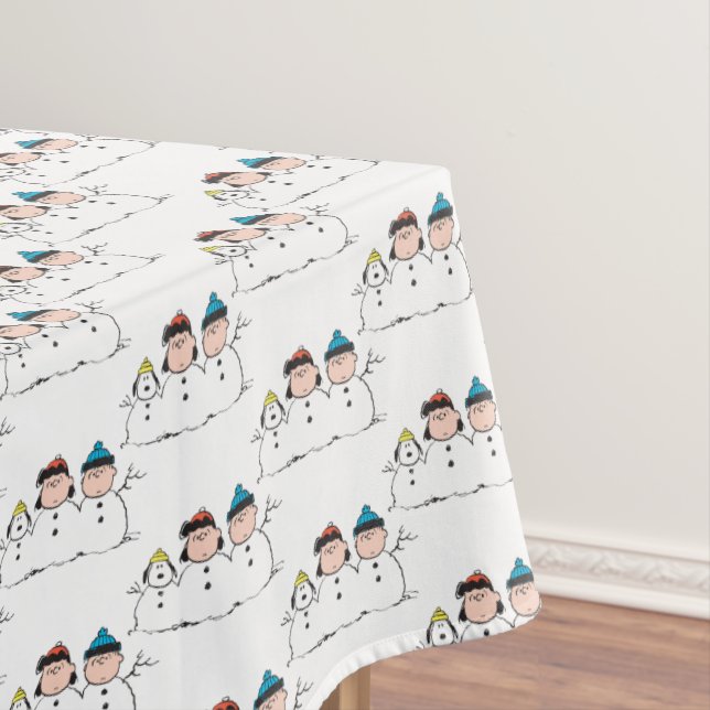 Peanuts | 3 Person Snowman Tablecloth (In Situ)