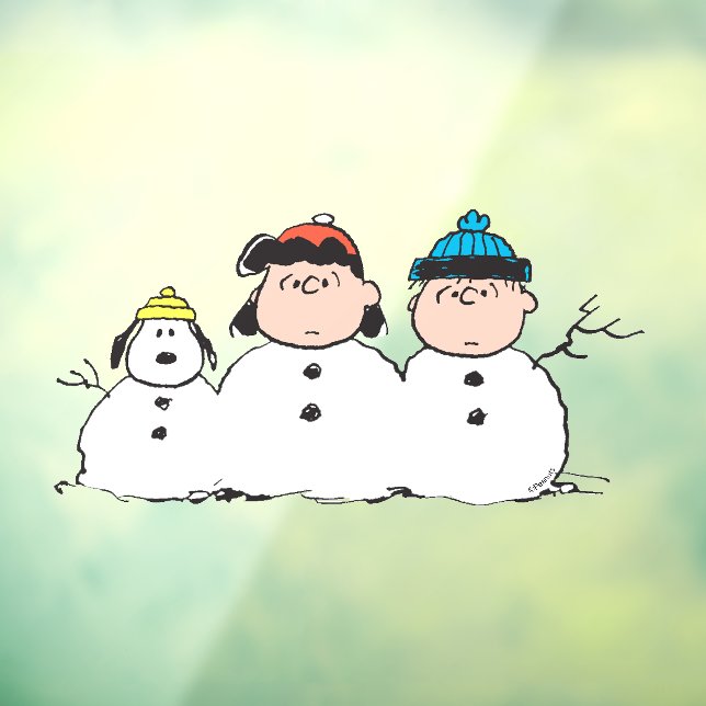 Peanuts | 3 Person Snowman Window Cling (Sheet 3)