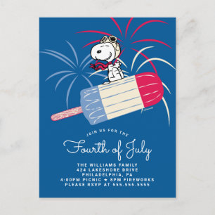Peanuts 4th of July Picnic Invitation Postcard