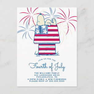 Peanuts 4th of July Picnic Invitation Postcard