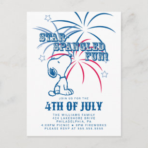 Peanuts 4th of July Star Spangled Fun Postcard