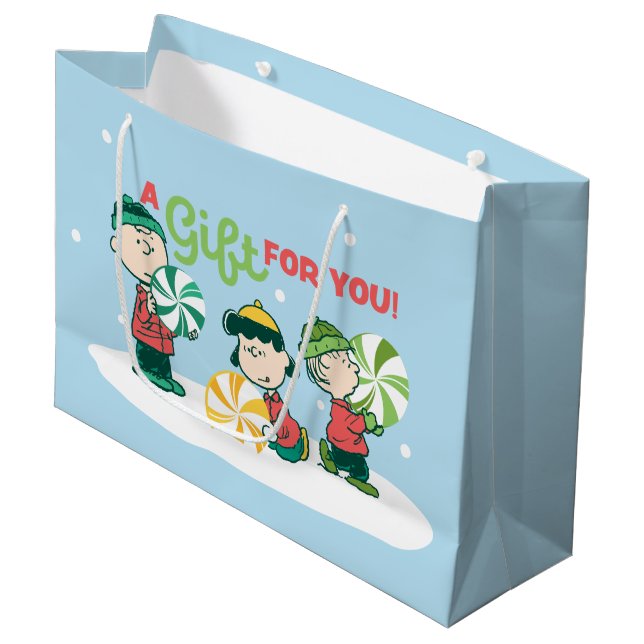 Peanuts | A Gift For You Large Gift Bag (Front Angled)