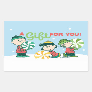 Peanuts   A Gift For You Rectangular Sticker