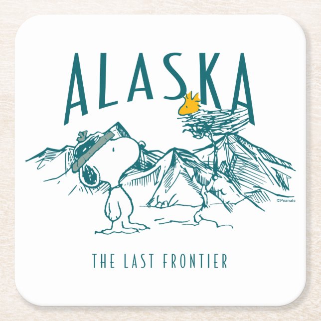 Peanuts | Alaska The Last Frontier Square Paper Coaster (Front)