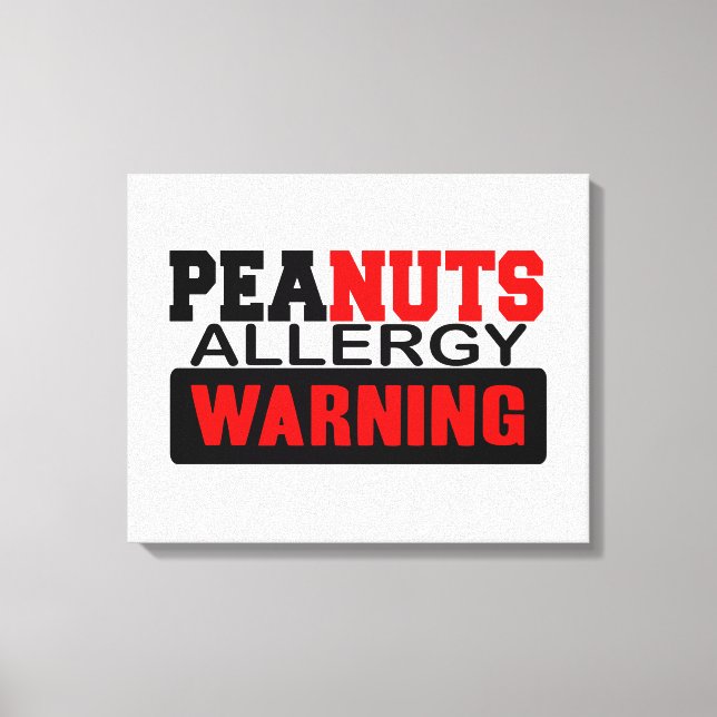 Peanuts Allergy Warning Canvas Print (Front)
