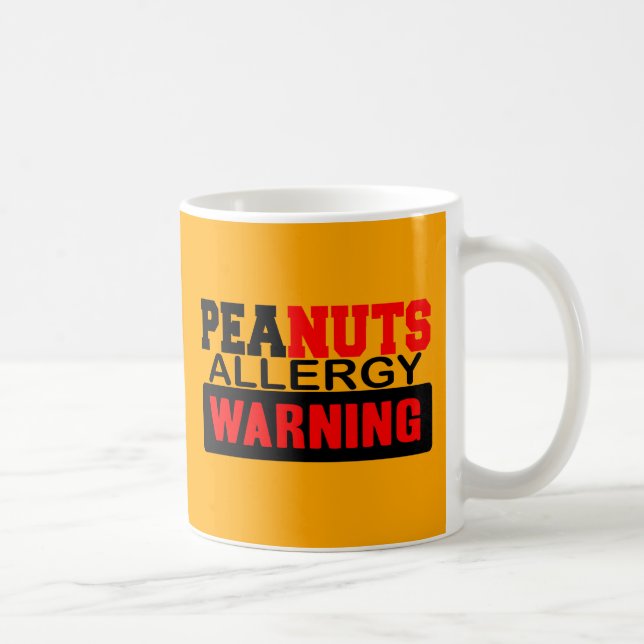 Peanuts Allergy Warning Coffee Mug (Right)